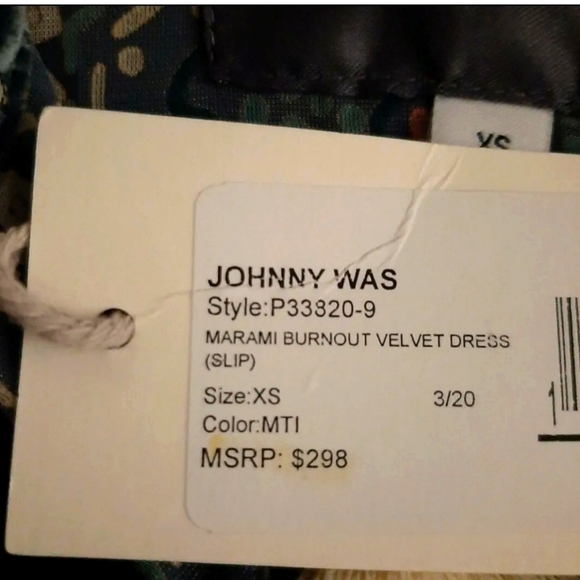 SOLD - Johnny Was Marami Burnout Velvet Dress Retail $298 Size XS - Picture 9 of 9